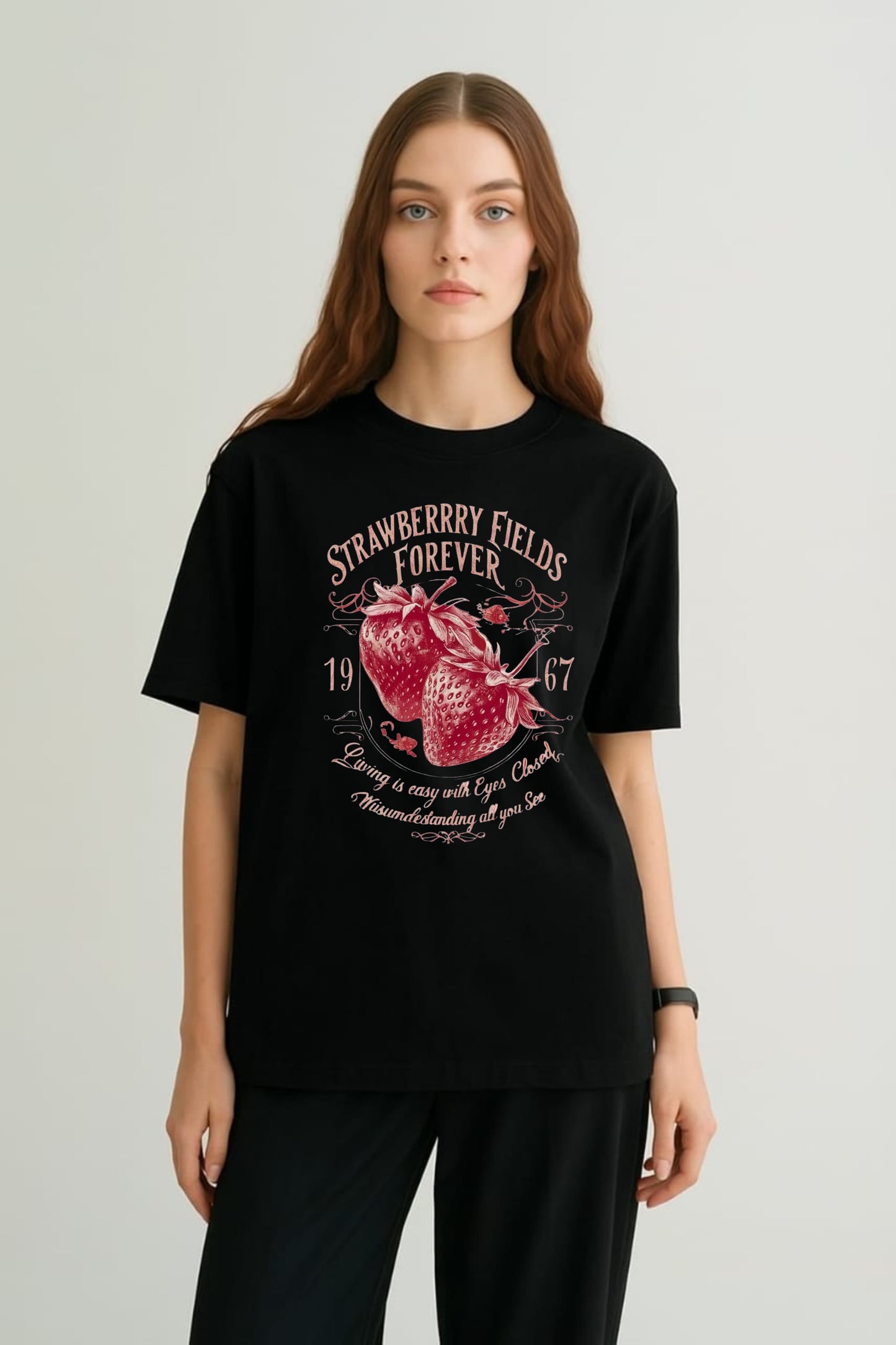 Strawberry Fields Forever – Women’s Crewneck T-Shirt