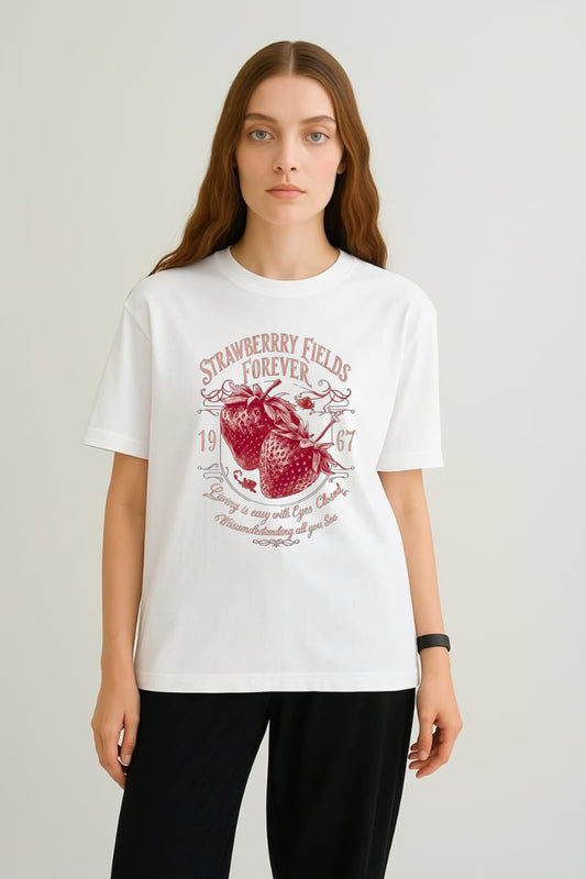 Strawberry Fields Forever – Women’s Crewneck T-Shirt