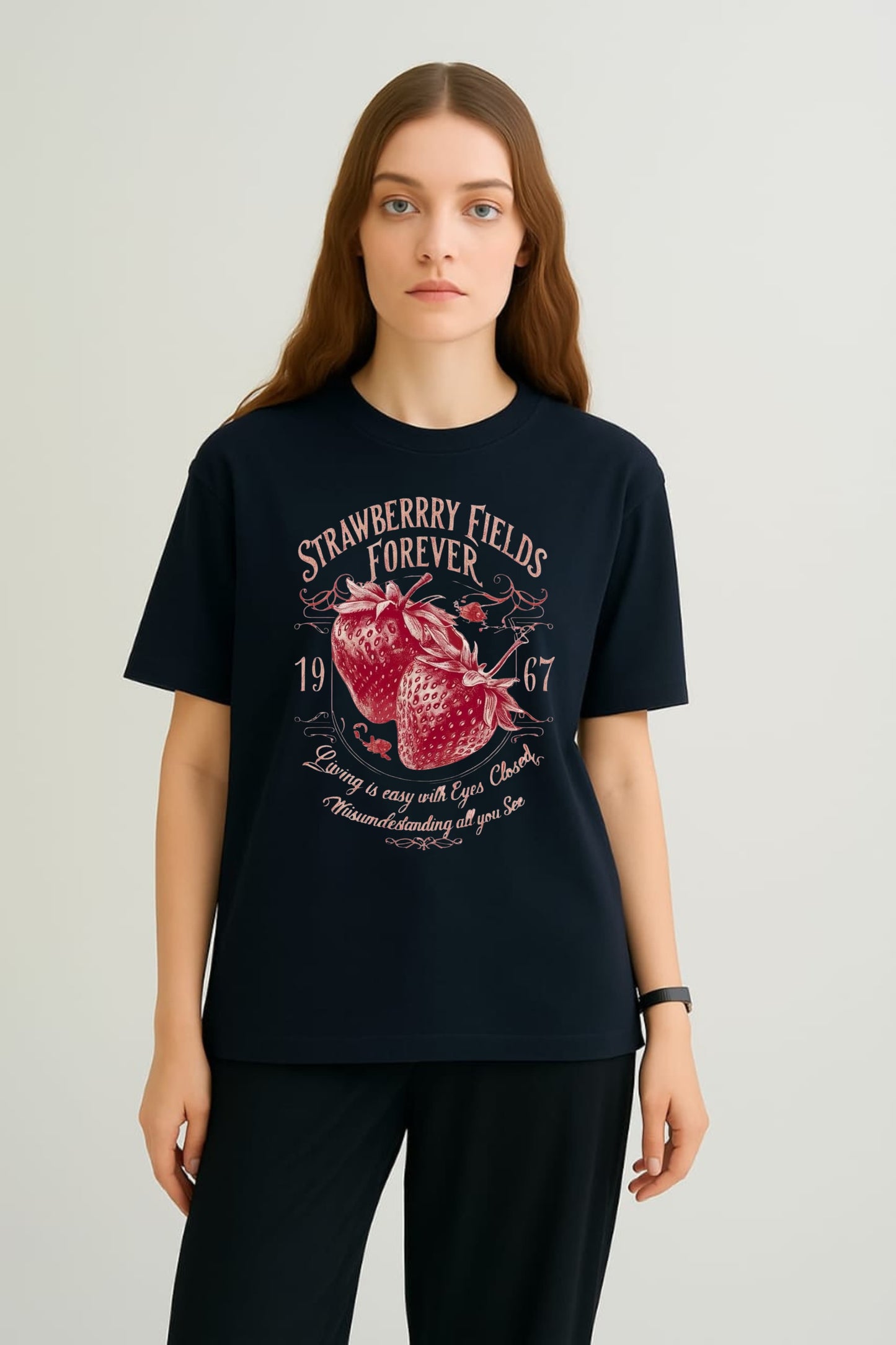Strawberry Fields Forever – Women’s Crewneck T-Shirt