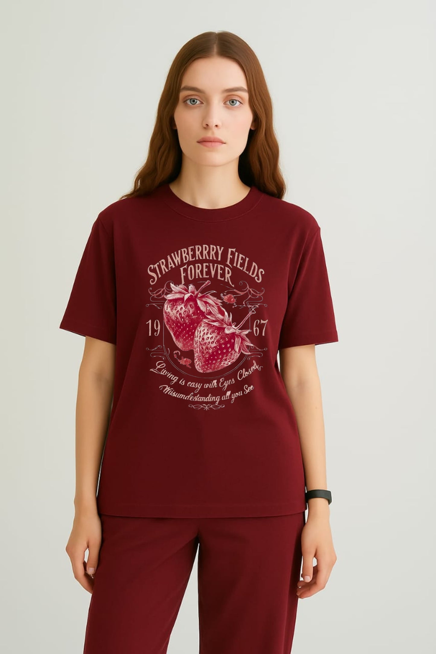 Strawberry Fields Forever – Women’s Crewneck T-Shirt
