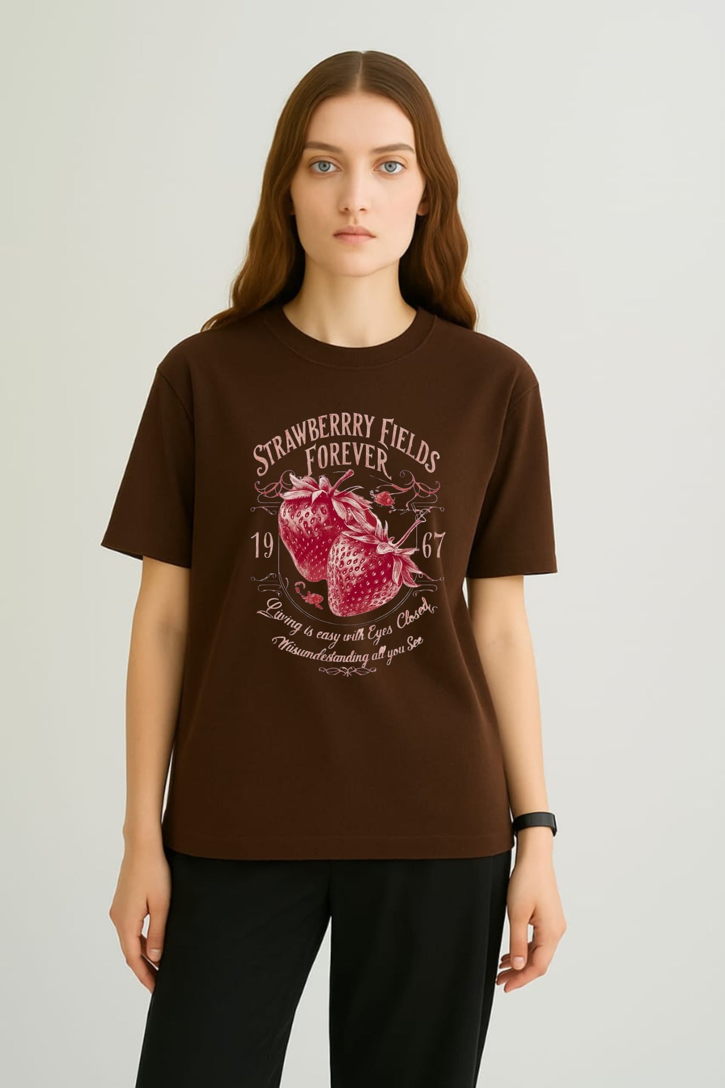 Strawberry Fields Forever – Women’s Crewneck T-Shirt